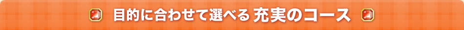 目的に合わせて選べる充実のコース
