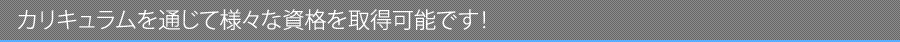 カリキュラムを通じて様々な資格を取得可能です！