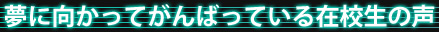夢に向かってがんばっている在校生の声