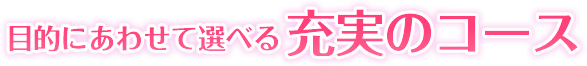 目的にあわせて選べる充実のコース