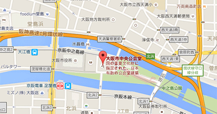 大阪市中央公会堂周辺地図