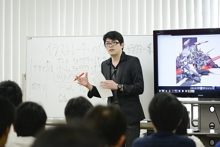 東京校 イラストレーター メカニックデザイナー黒銀氏講演会 女の子 メカのキャラクターデザインのコツ とは ゲーム専門の学校 バンタンゲームアカデミー